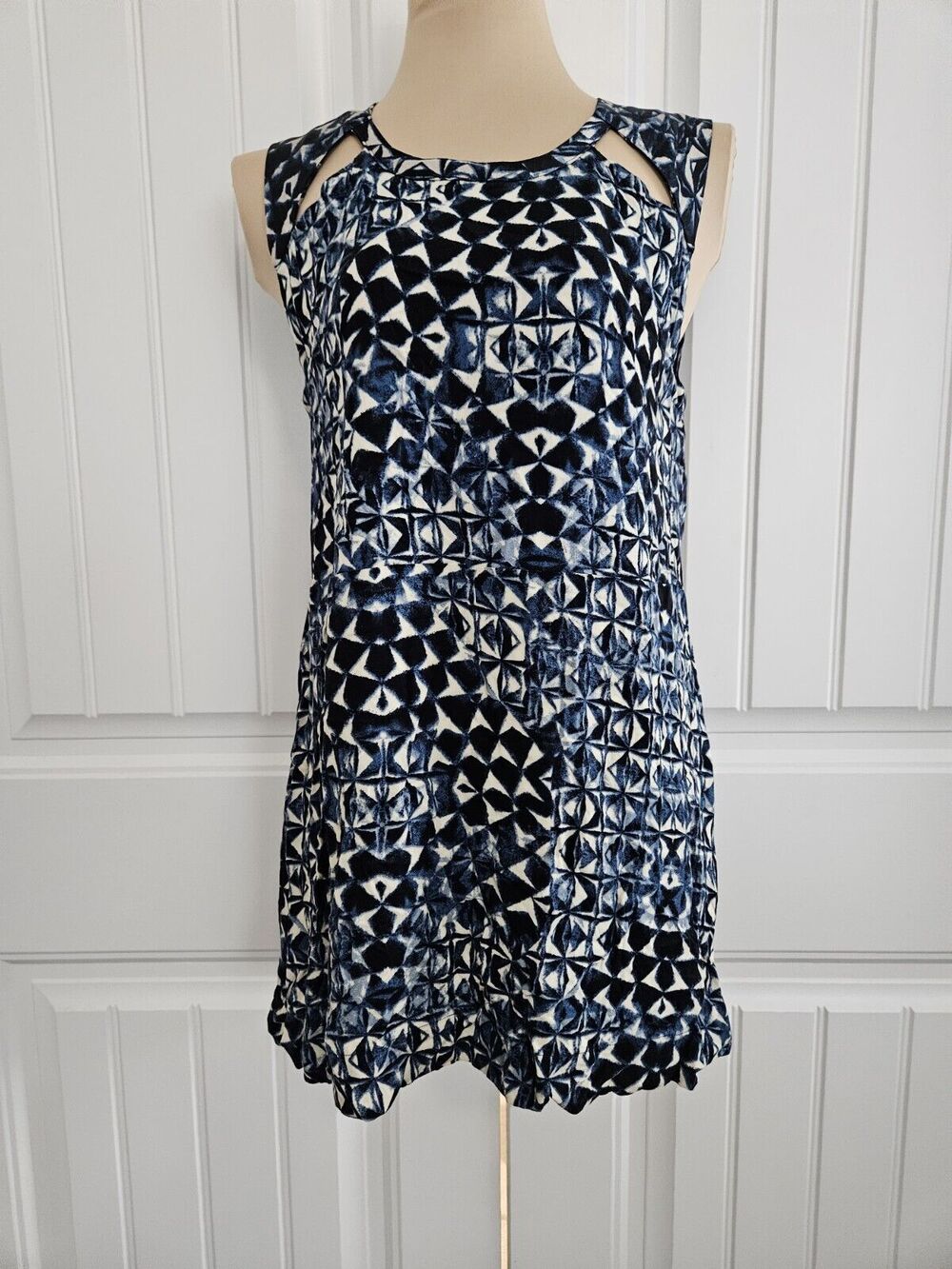 Lucky Brand Denim Co Geometric Print Shift Dress Mixed Media Size XS